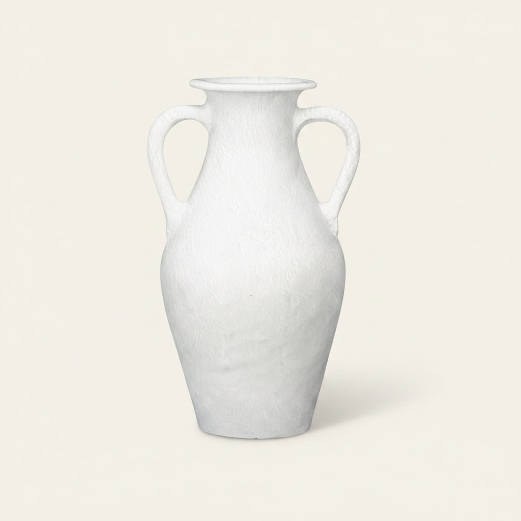 Crete : Tall Terracotta Pot, White