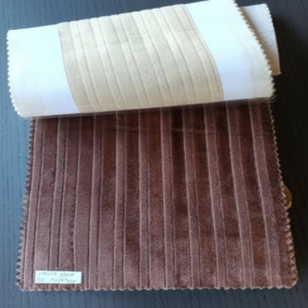 Catalina : Espresso : Brown Velvet Stripe : Organic Form, Rounded Arm, Wide Lounge Chair. 100cm W x 90cm D x 75cm H