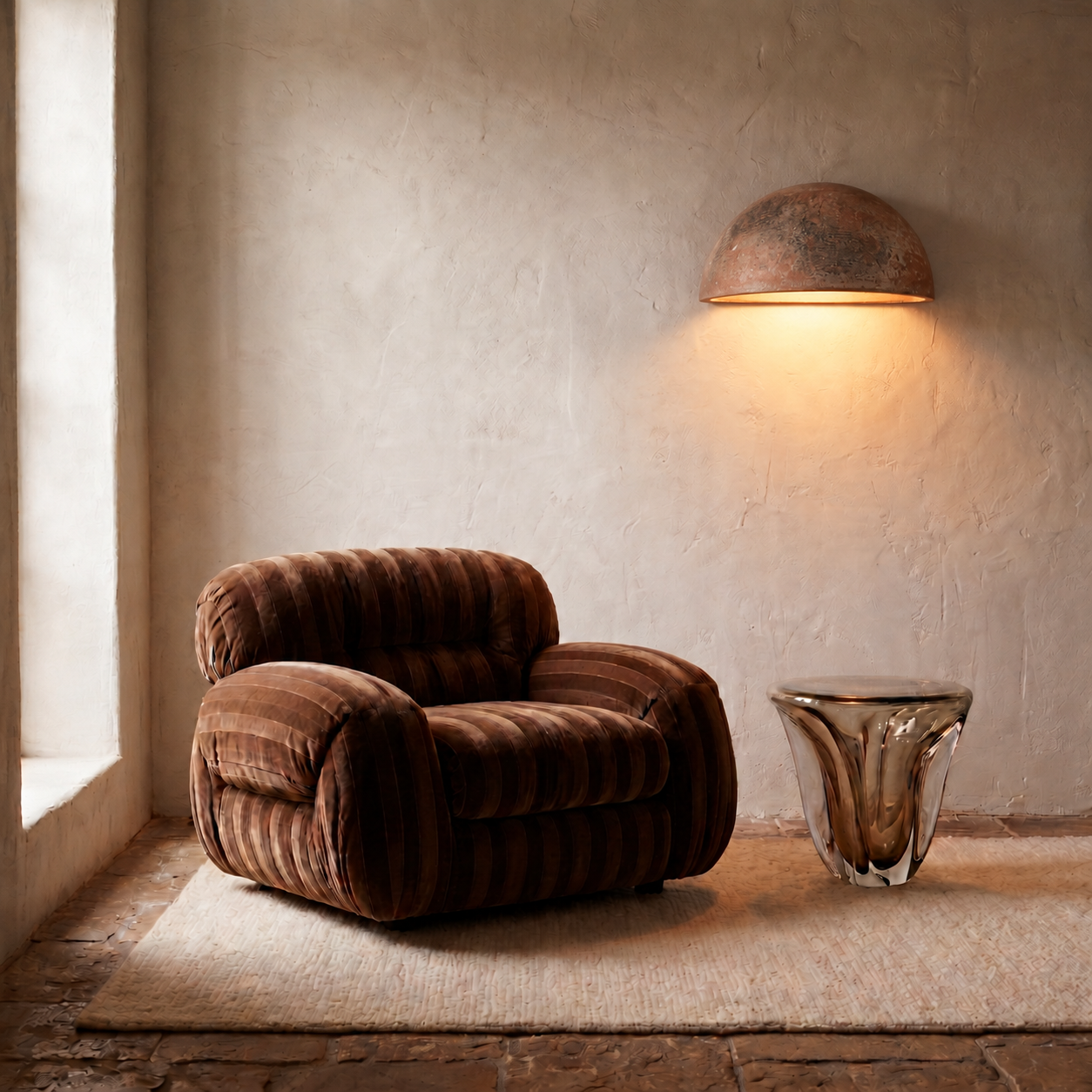 Wall Sconce : Cantelo : Half Round Terracotta Wall Sconce | 45 x 21 x 30cm High