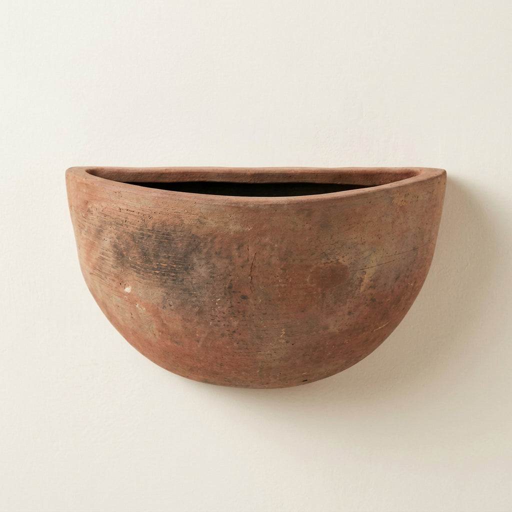 Wall Sconce : Cantelo : Half Round Terracotta Wall Sconce | 45 x 21 x 30cm High