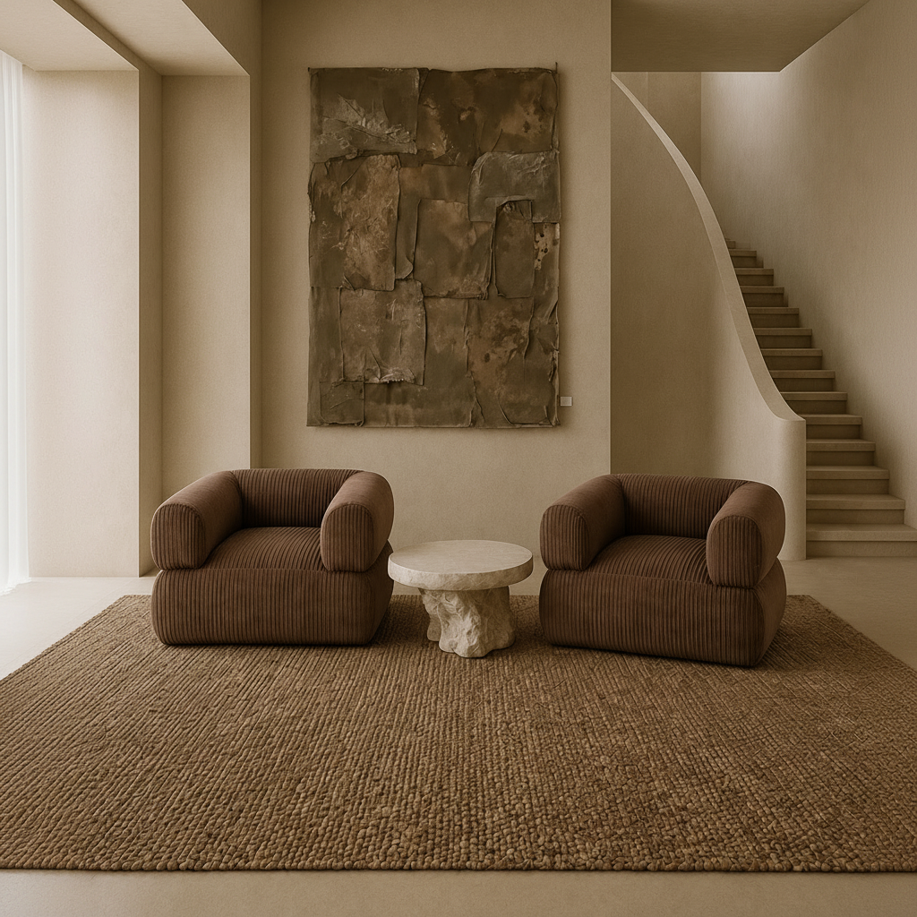Catalina : Espresso : Brown Velvet Stripe : Organic Form, Rounded Arm, Wide Lounge Chair. 100cm W x 90cm D x 75cm H