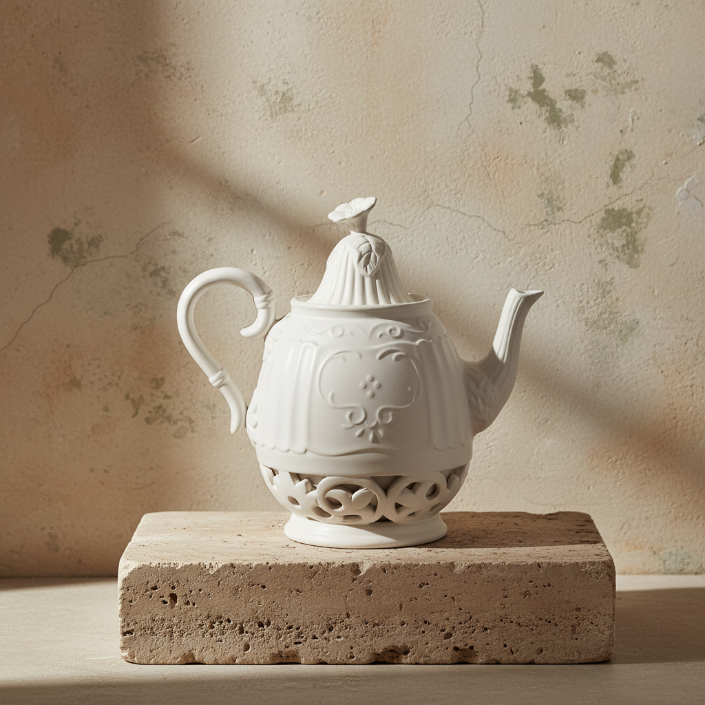 Daisy : Teapot, White Ceramic