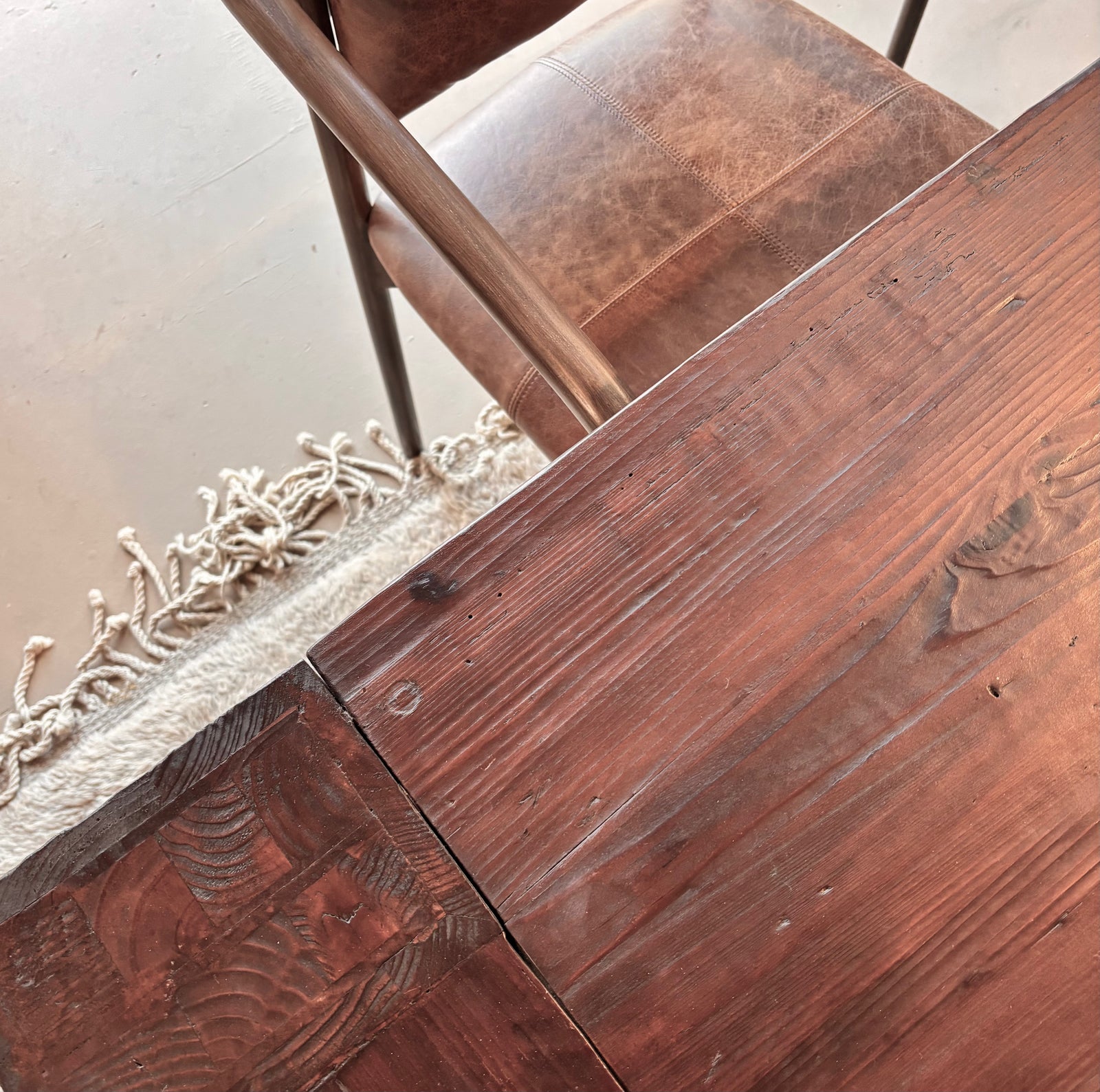 damasco dark reclaimed teak 3m dining table, bisque traders.