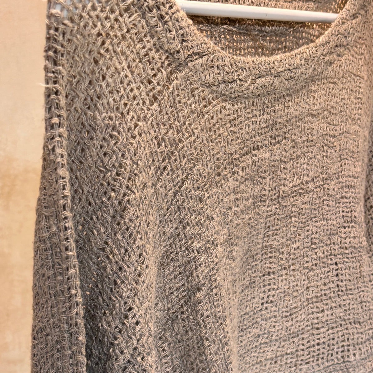 Italian Linen : Elena: Scoop Neck Crop Top, One Size | Natural