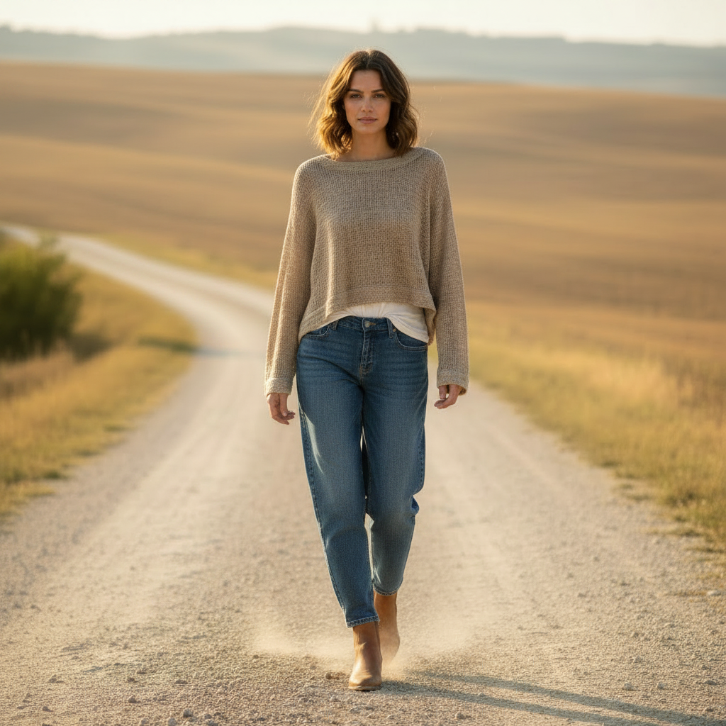 Italian Linen : Elena: Scoop Neck Crop Top, One Size | Natural