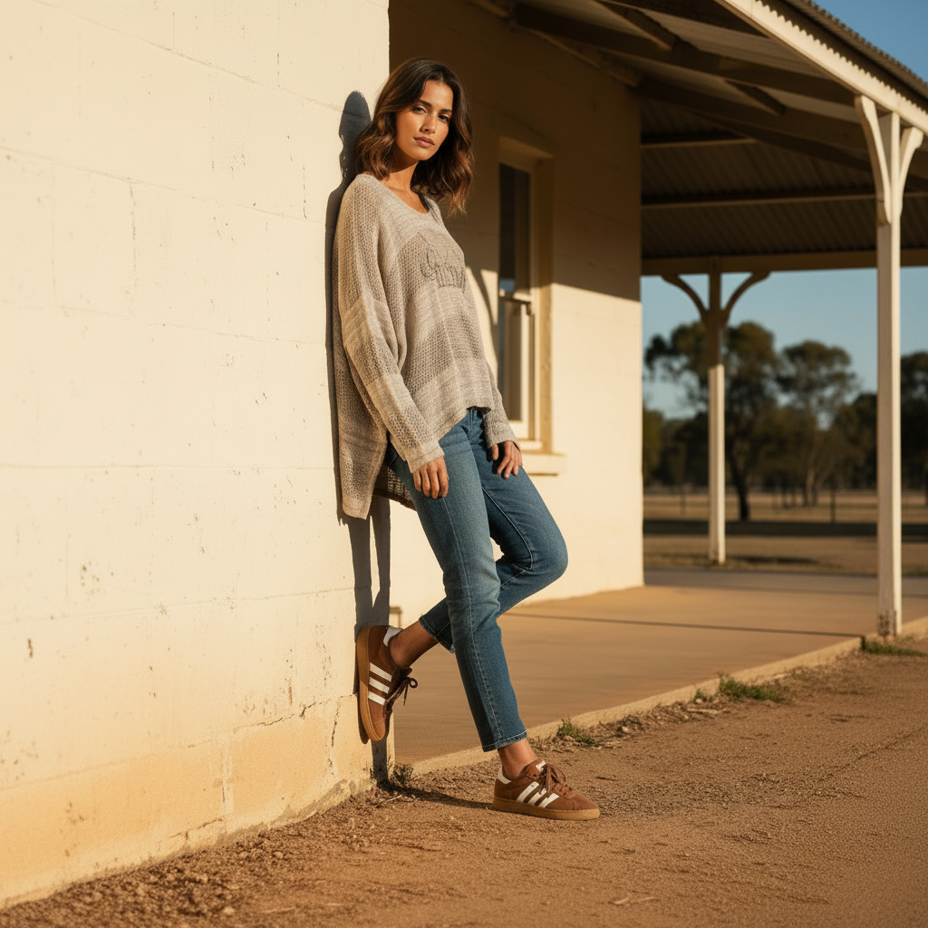 Italian Linen : Franca : Loose Top, One Size |Natural & White