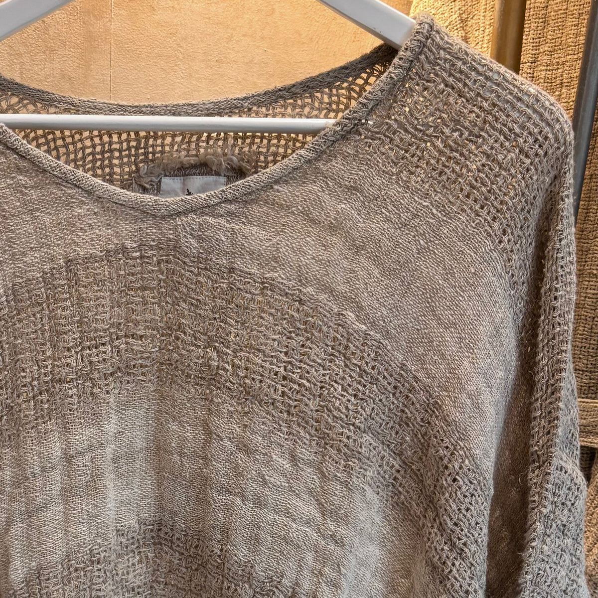 Italian Linen : Franca : Loose Top, One Size |Natural & White