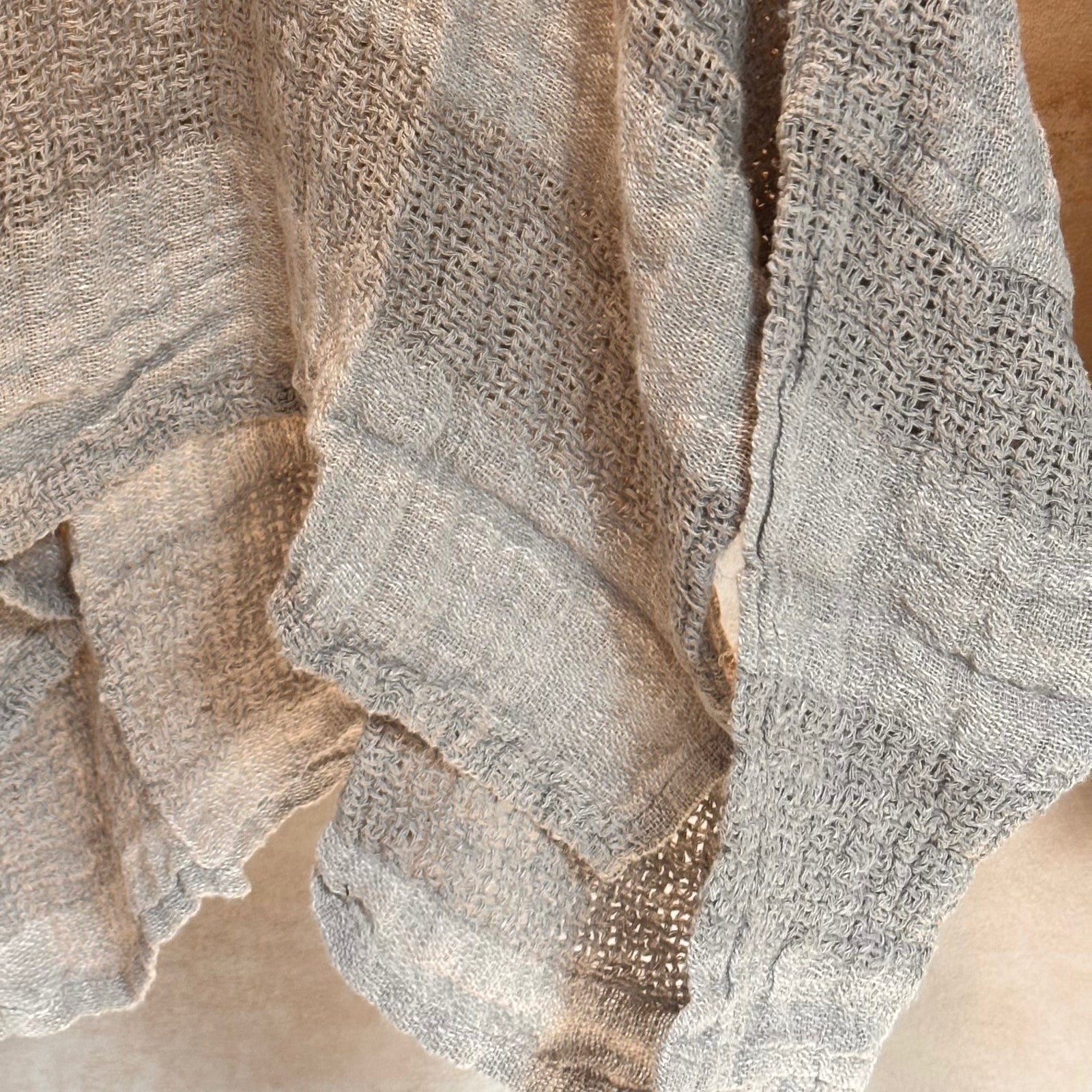 Italian Linen : Franca : Loose Top, One Size |Natural & White