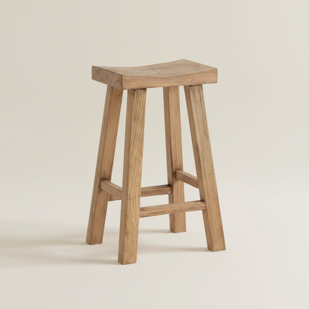 gerrie recycled pine concave 65cm barstool