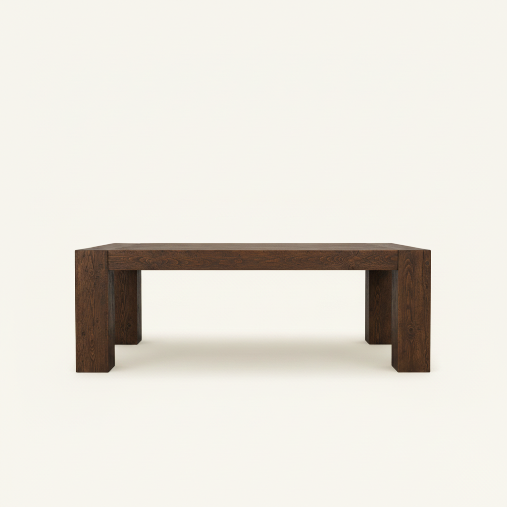 Dining Table: Italo : Chunky Leg Dining Table 2.4m Reclaimed Timber