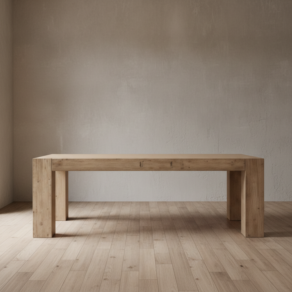 Dining Table : Italo : Chunky Leg Dining Table 2.4m Reclaimed Timber