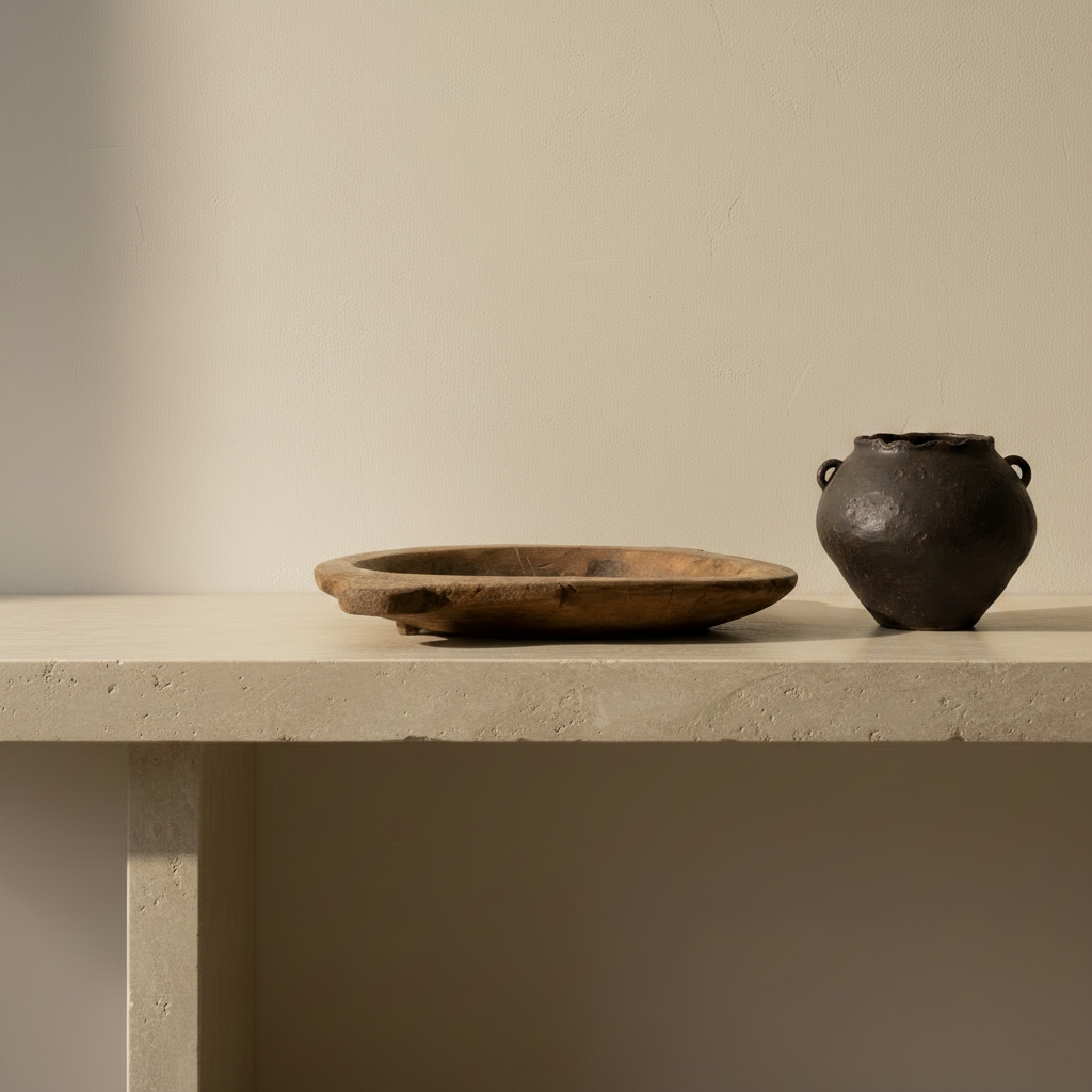 A rustic oval wooden serving tray with a raised rim and small side handles, photographed on a clean off-white studio background.