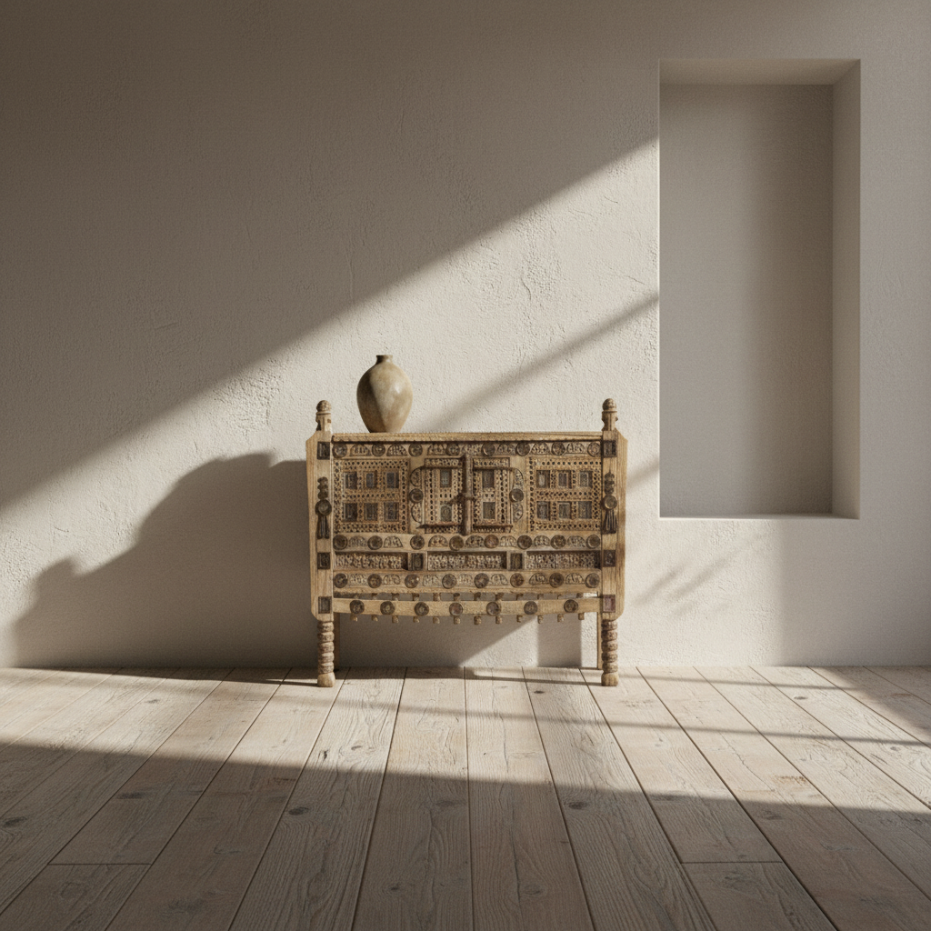 Kavya : Antique Original Indian Damachiya Console/Cabinet, 208cm