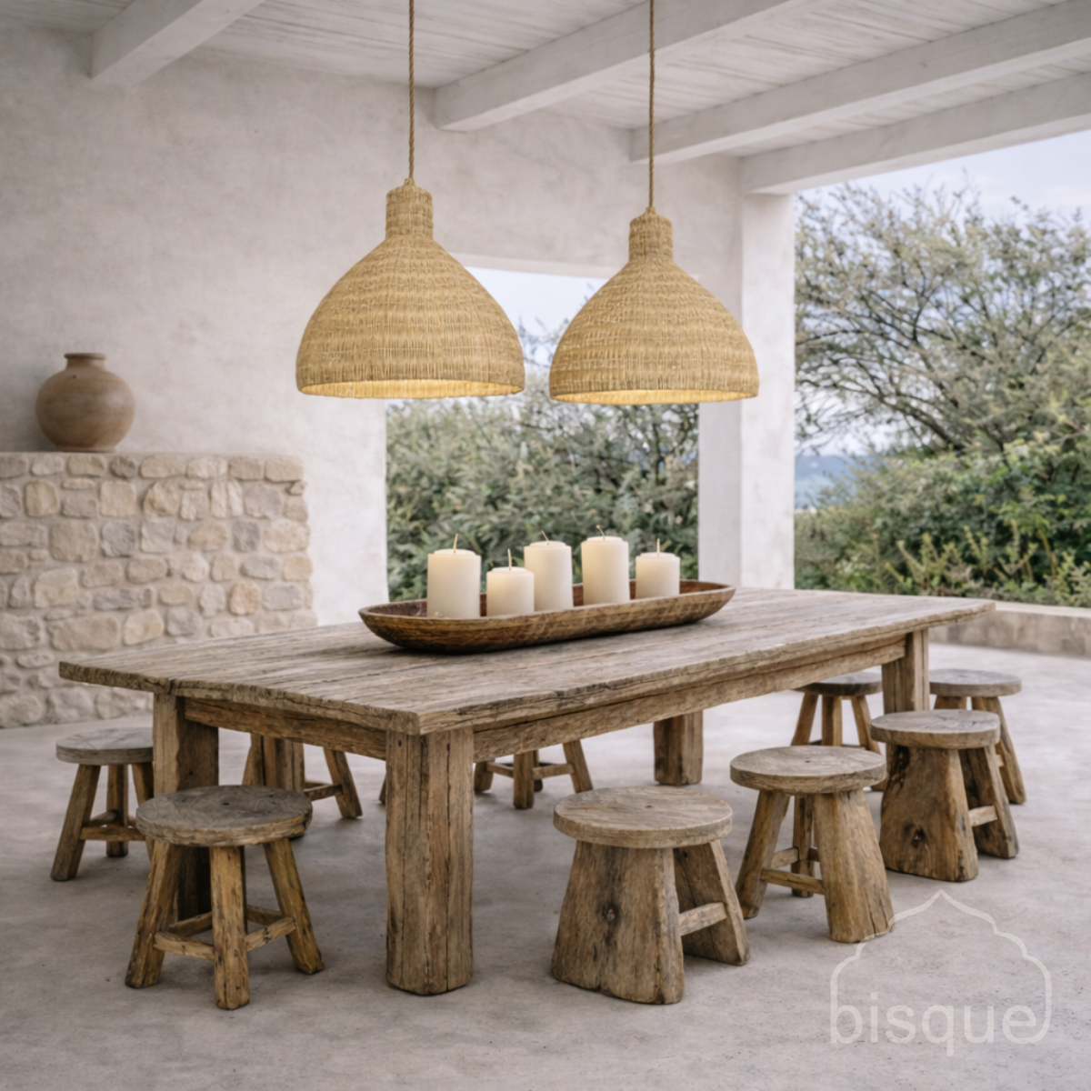Keeya : Rattan Beehive Pendant 60cm diam x 75cm h-Large