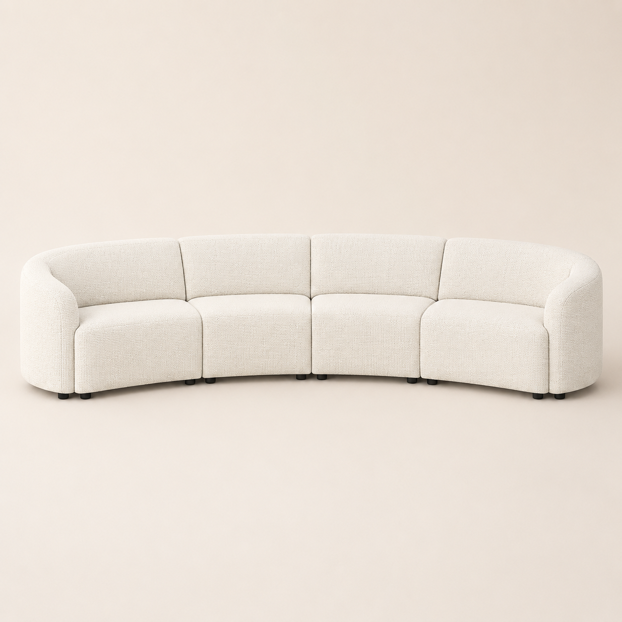 Sofa : Luca : Curved Modular Off White Upholstered 95 cm deep 4.3 m Sofa