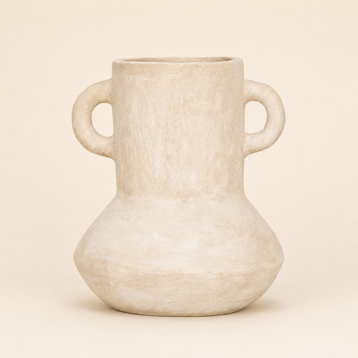 Medino : Double Handle Terracotta Vase : Ecru