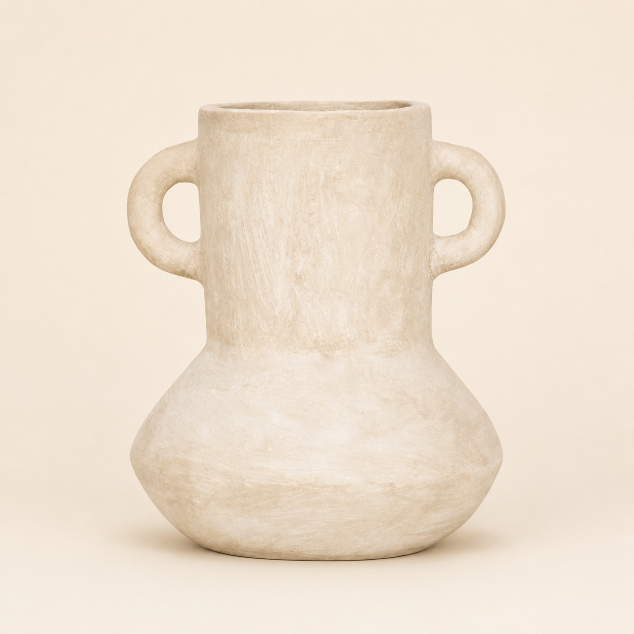 Medino : Double Handle Terracotta Vase : Ecru