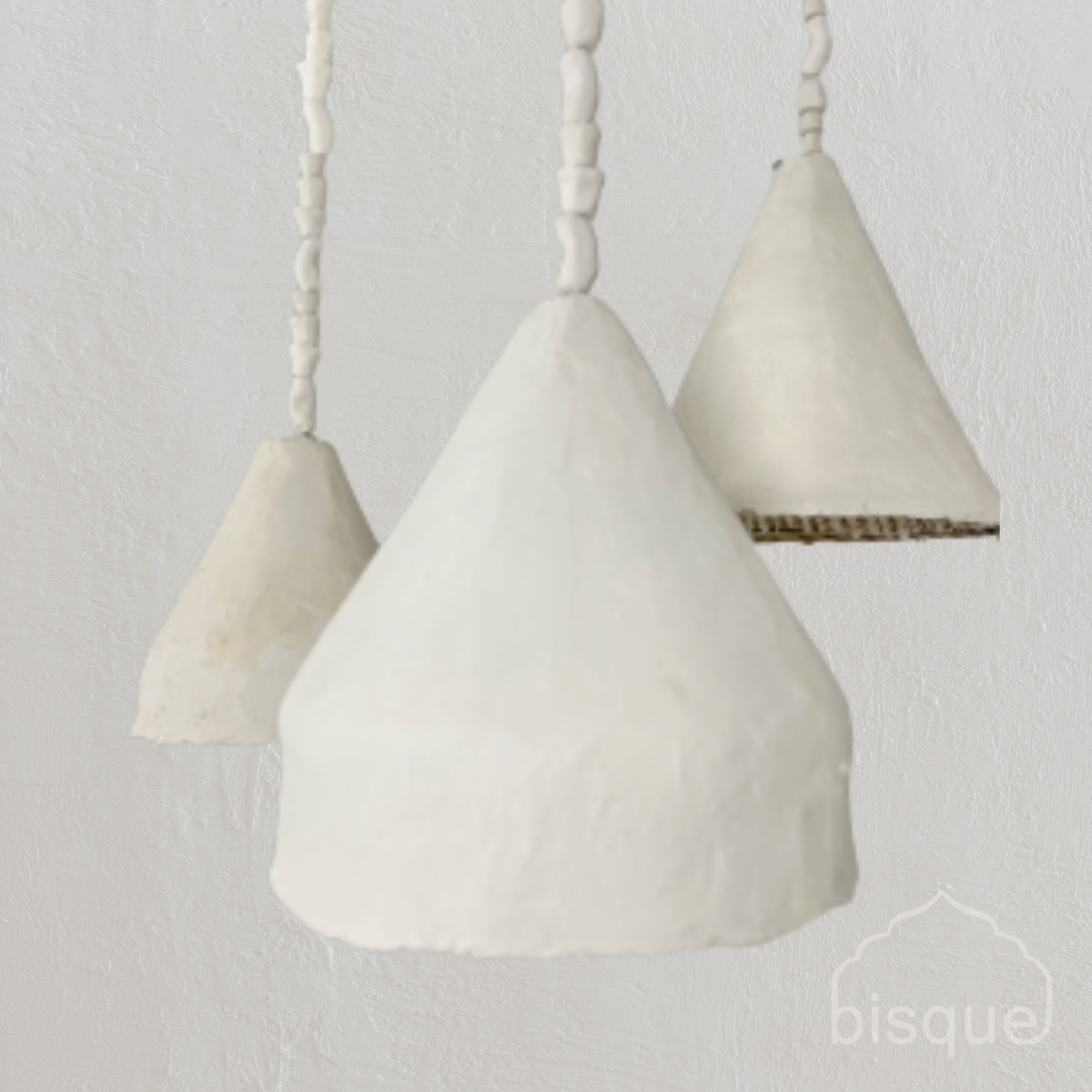 Mona : Rattan and Clay Pendant Light Small