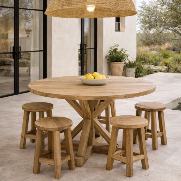 murni-round-teak-outdoor-stool-natural-scene