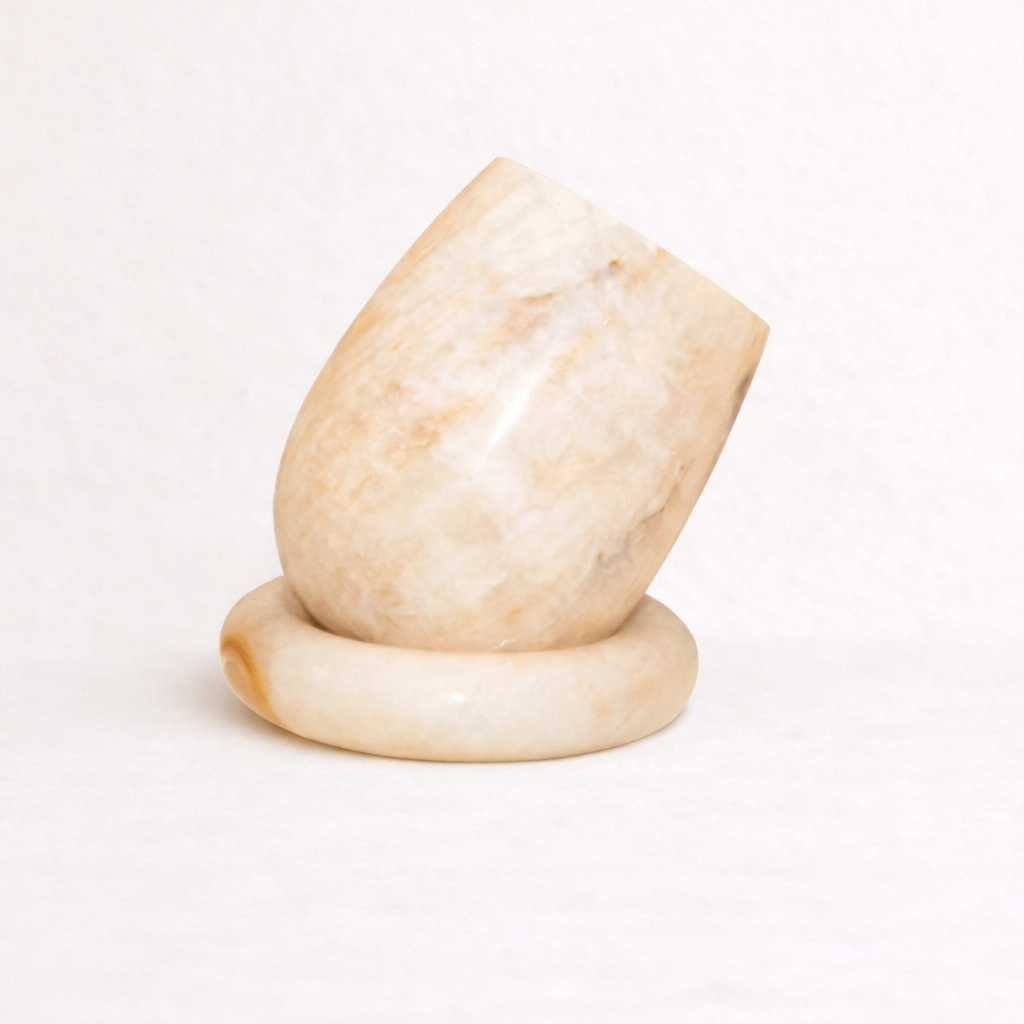 onyx stone pendant light on a pivot base on a white background