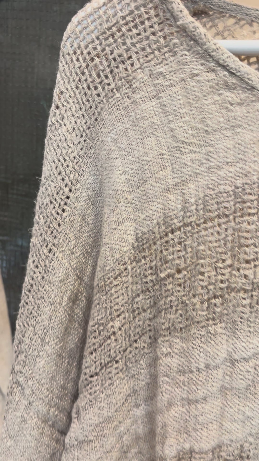 Italian Linen : Franca : Loose Top, One Size |Natural & White