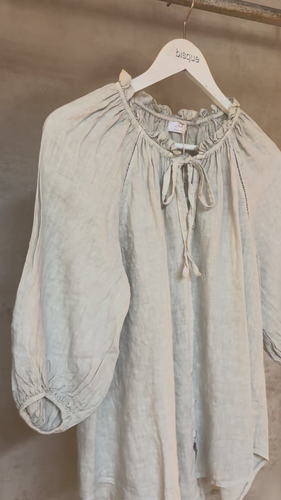 Italian Linen : Bellina : Sand Top | Blouse