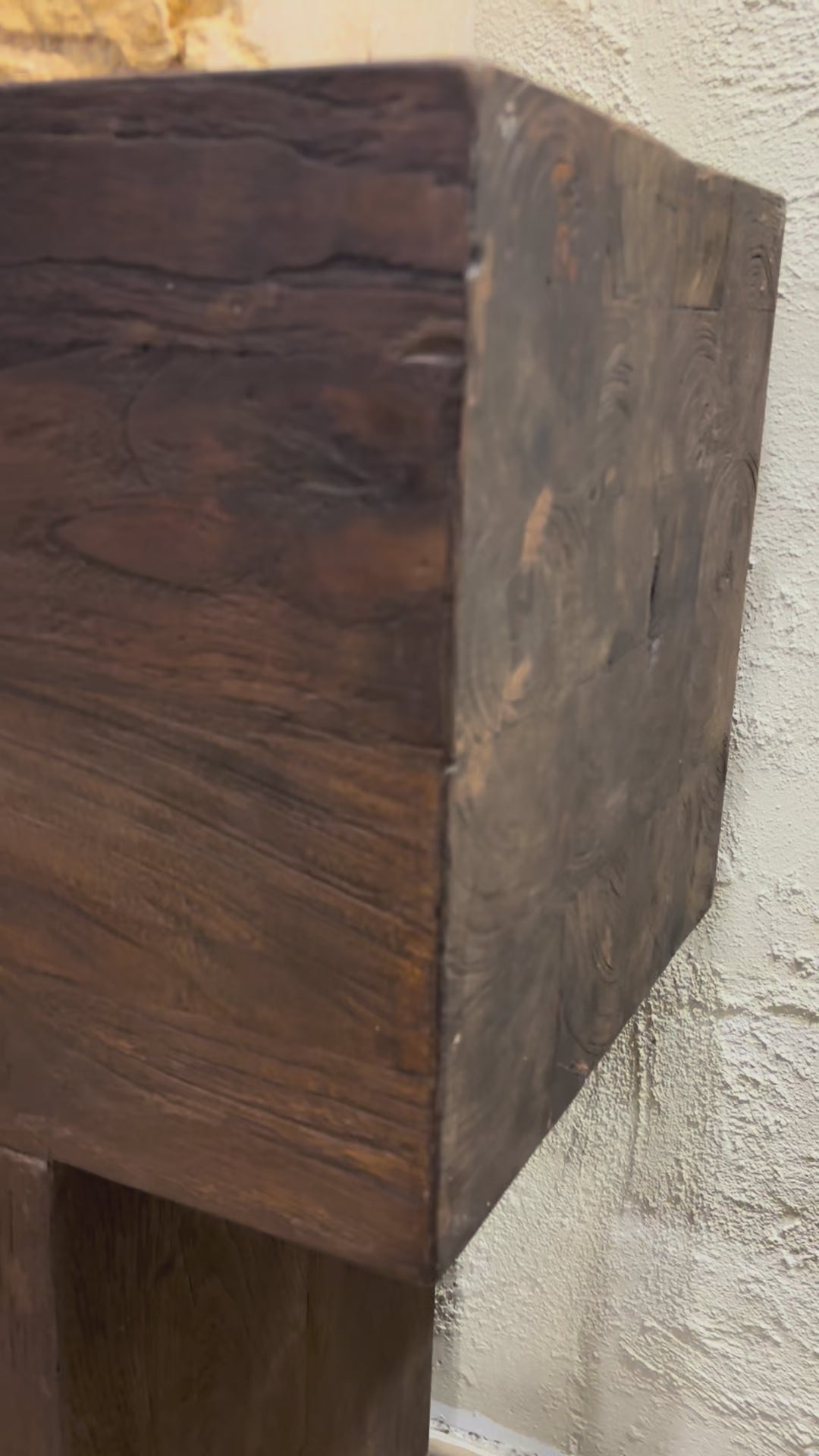 Banya : Reclaimed Teak Chunky Leg Low 180cm Dark Stain Console, Wabi Sabi Furiture Australia