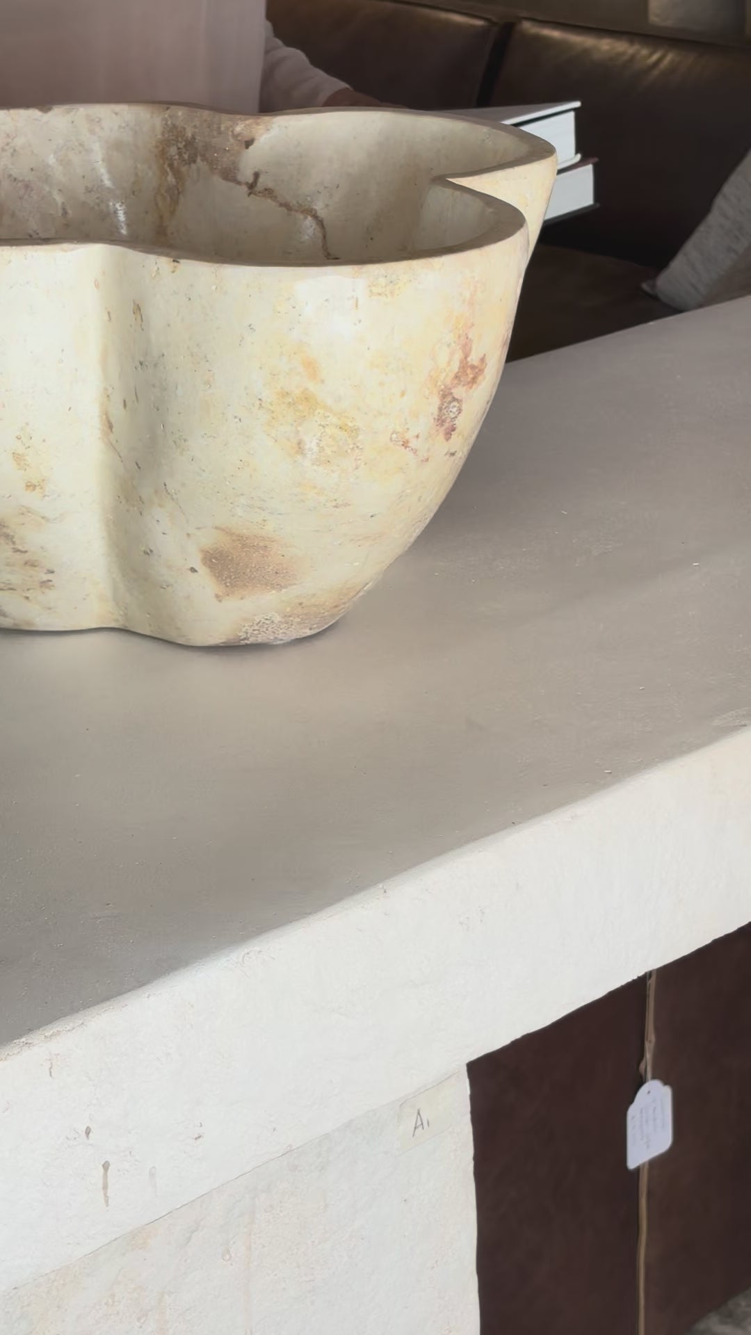 SUMBAN FOSSILIZED CORAL IRREGULAR BOWL NATURAL	38 x 35 x h 20 cm