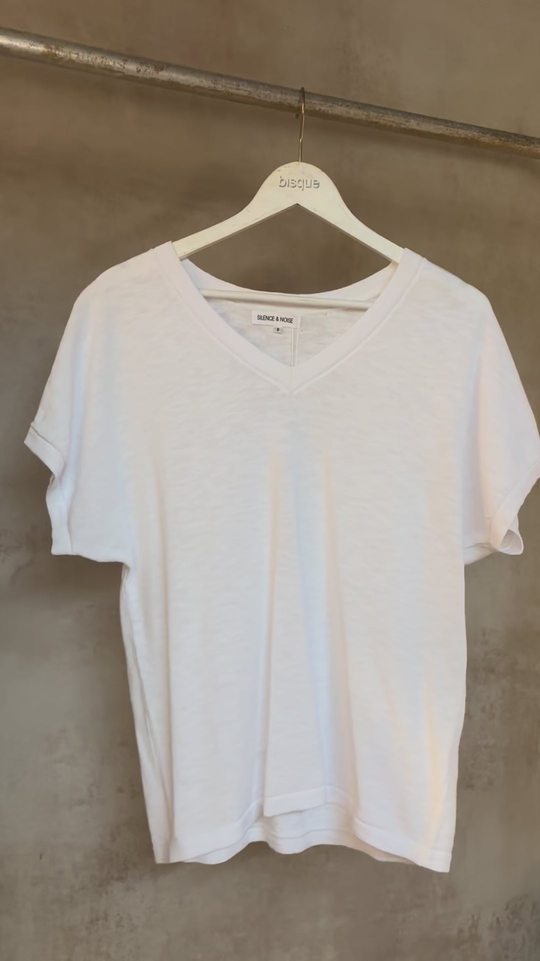 Pure Cotton : Katrina : Knit V- Neck LooseTop | White