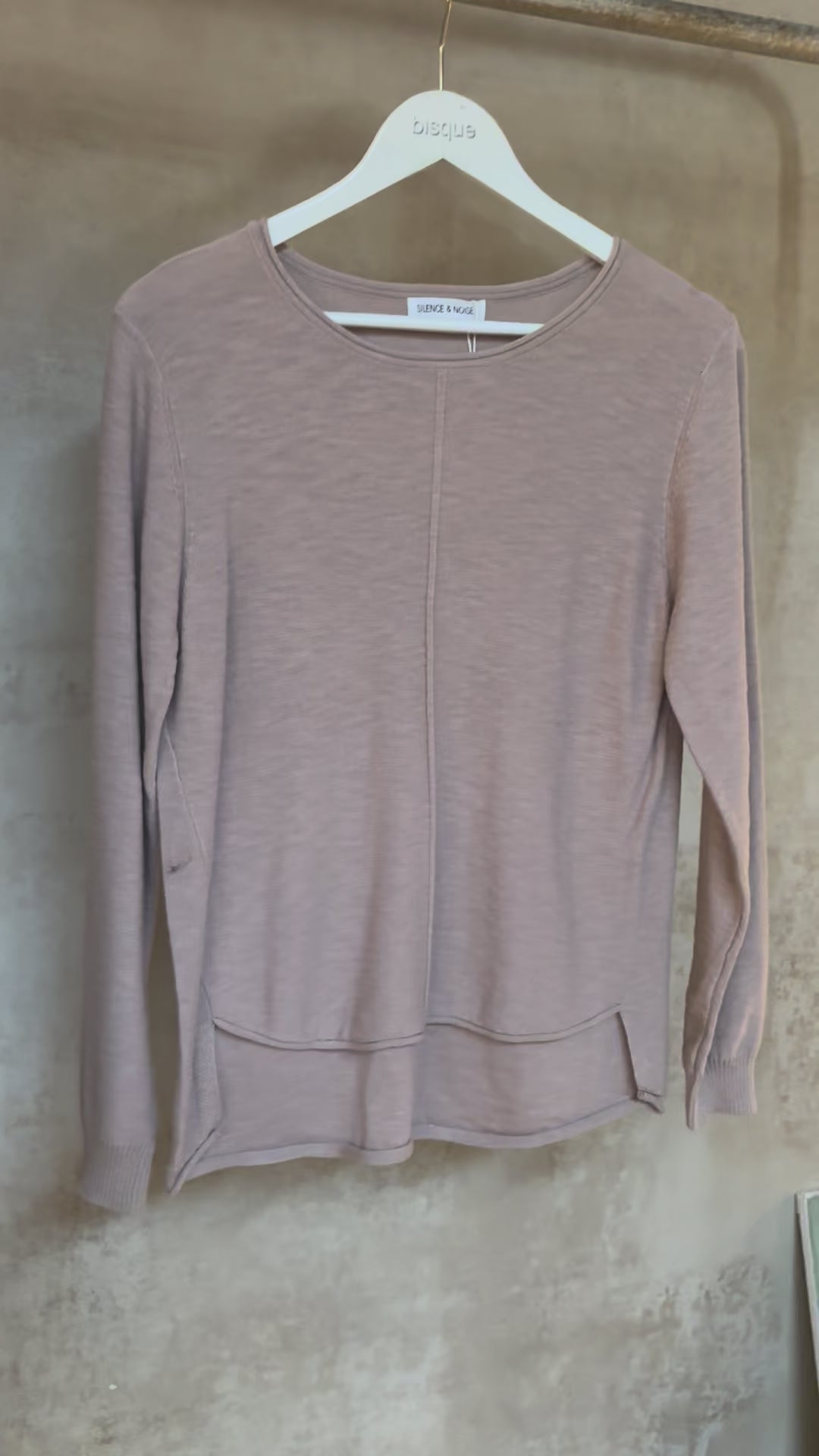 Pure Cotton : Kato : Long Sleeve Knit Tshirt | Natural