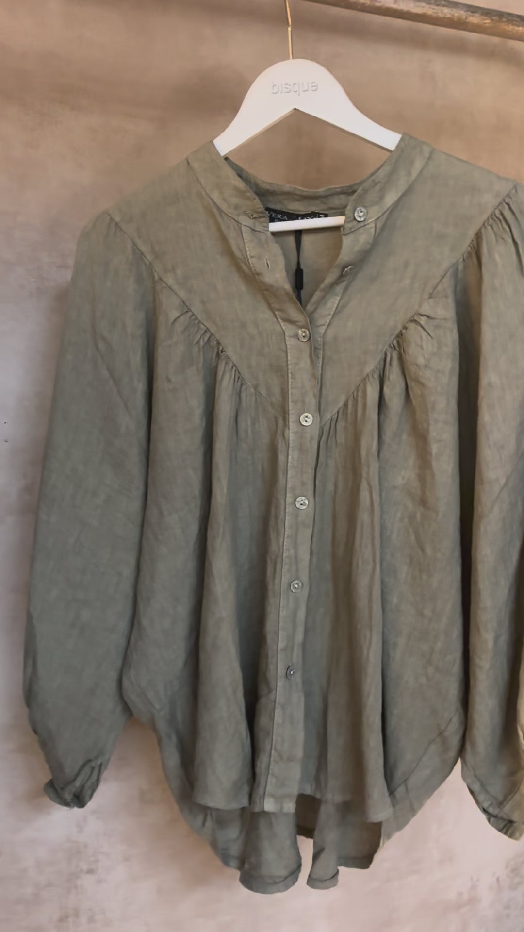 Italian Linen : Azuro : Top, Safari