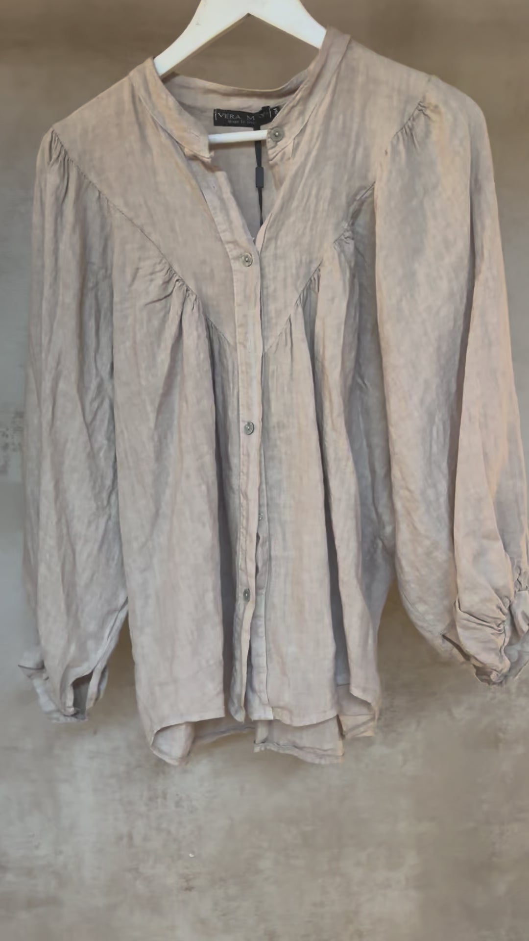 Italian Linen : Alba: Top, S/M: Ecru
