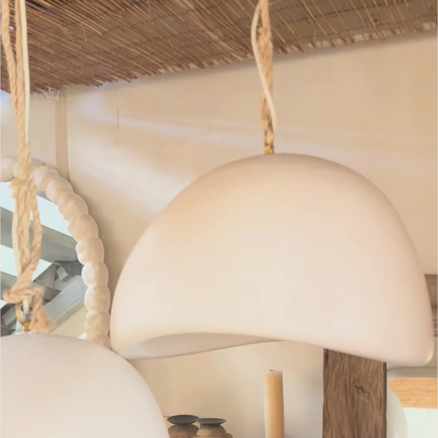 'Omari' White Concrete Pendant Light.