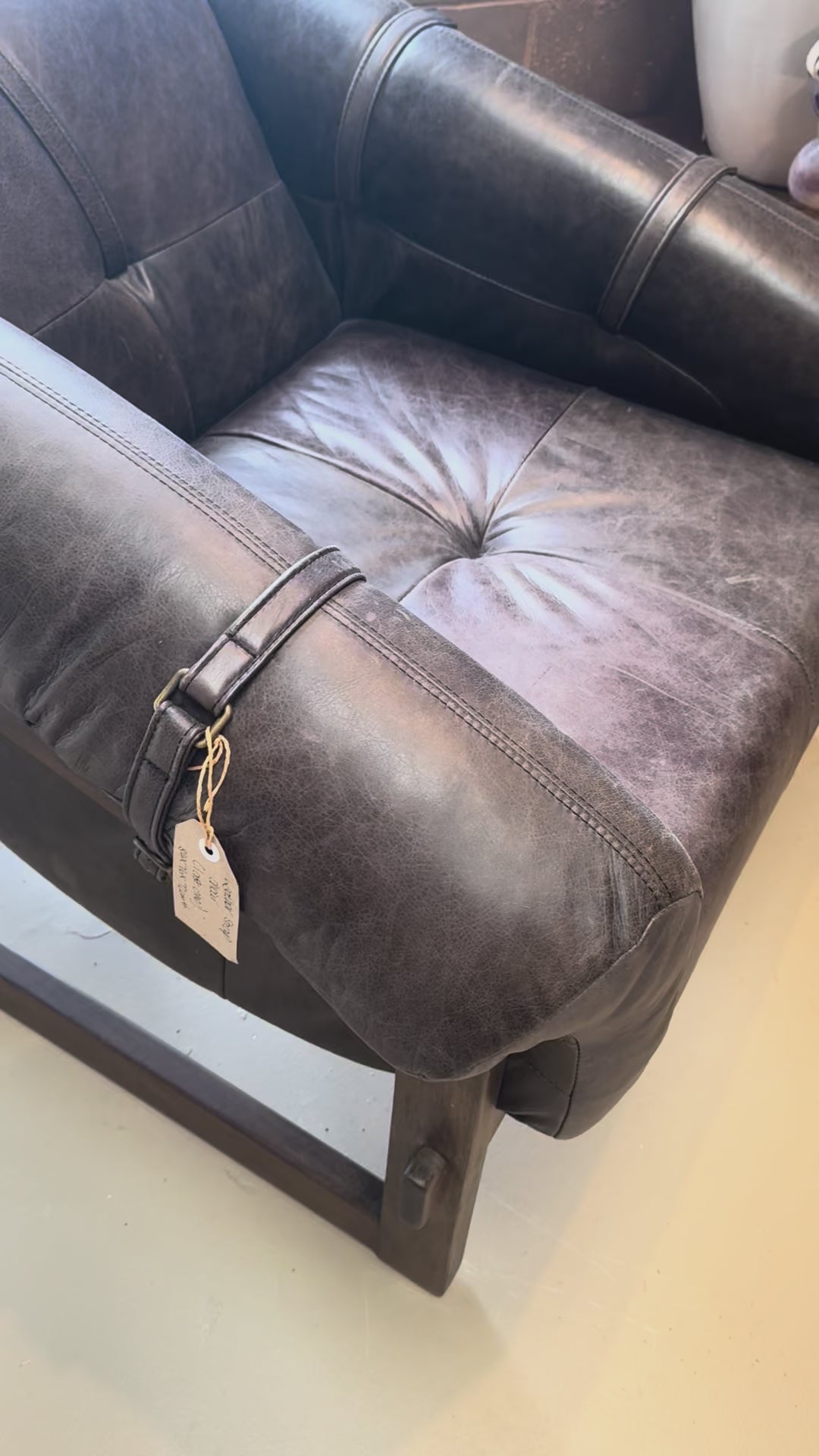 Miguel Leather Arm Chair, Ebony