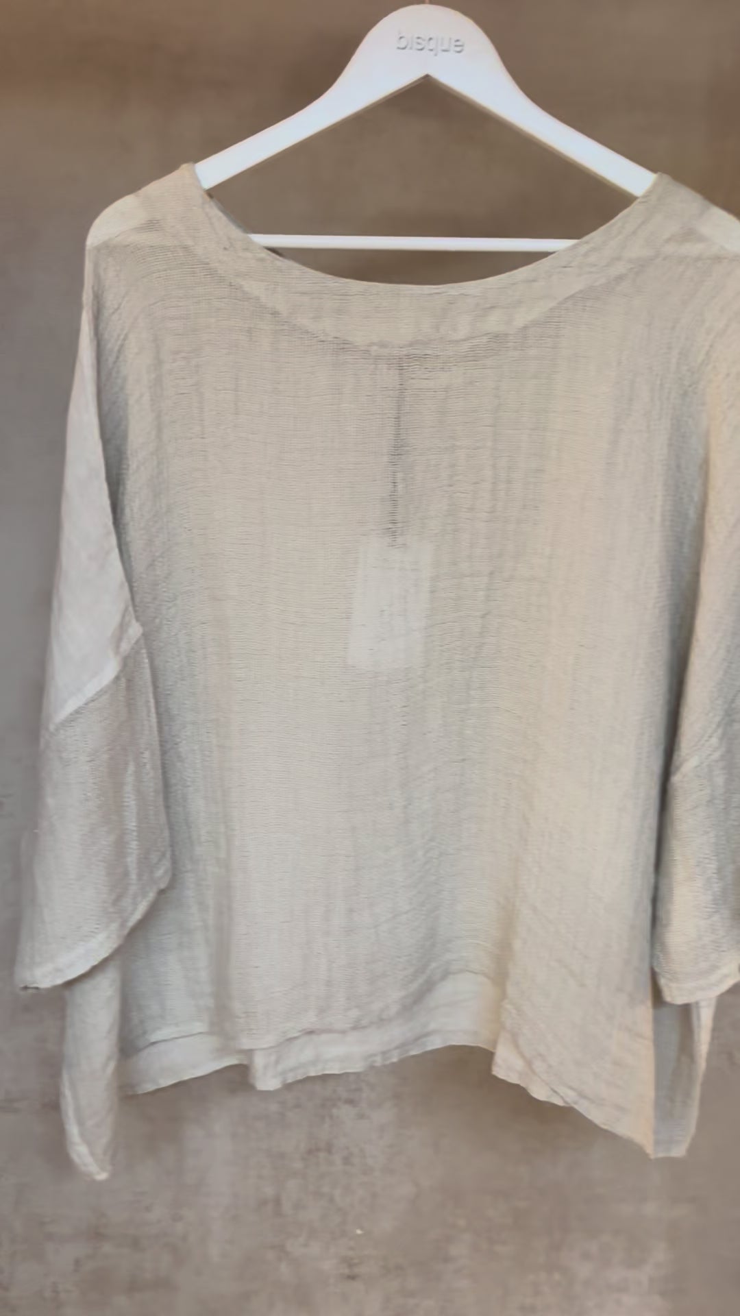 Italian Linen : Audrey : Poncho top, One Size: Beige.