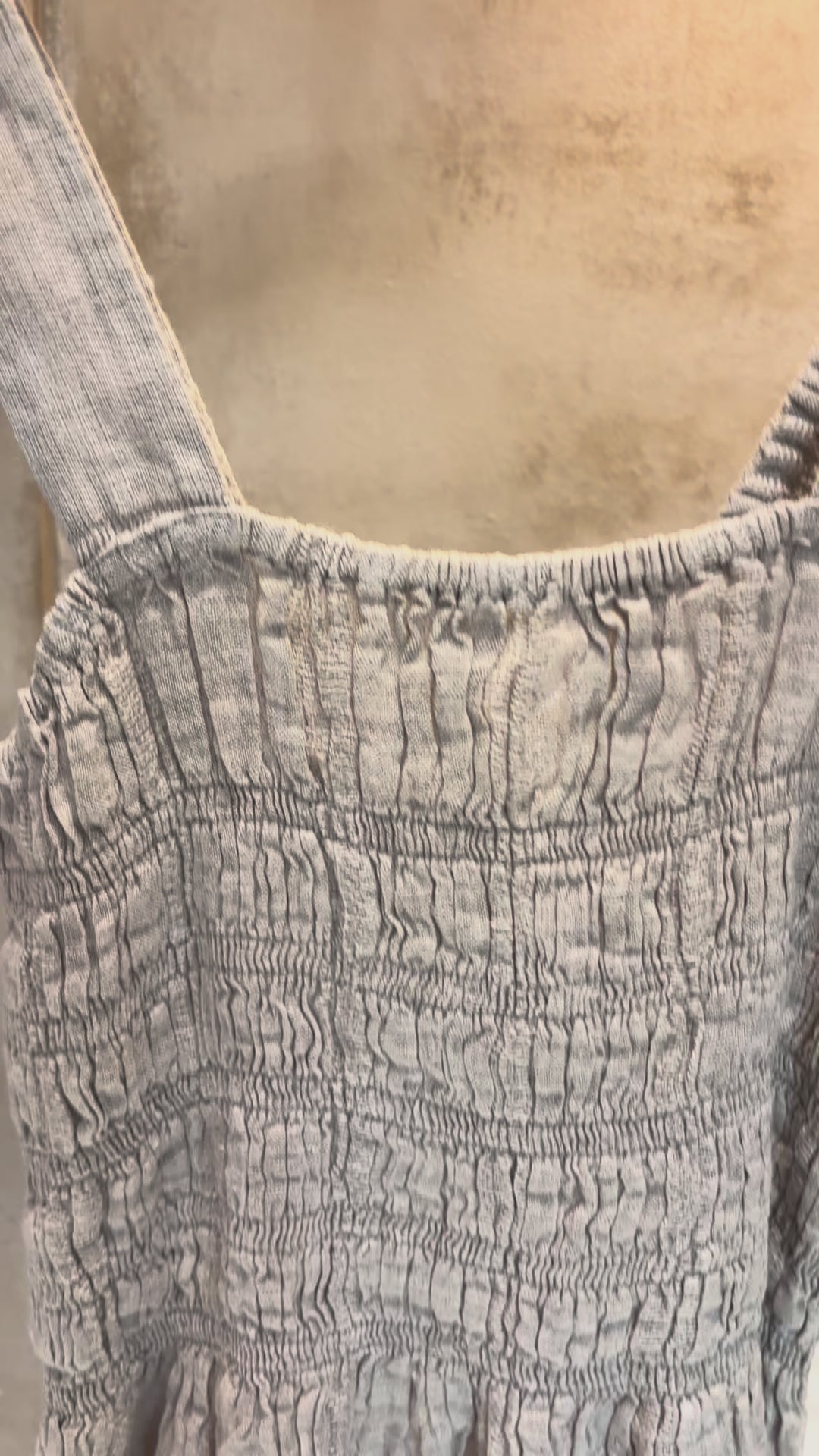 Italian Linen : Vestito Dress: Elastic Bodice | Oat Combo