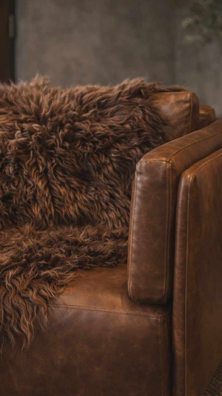 Andrea: Tub Chair, 95cm W x 71cm D x 80cm H | Tan Leather