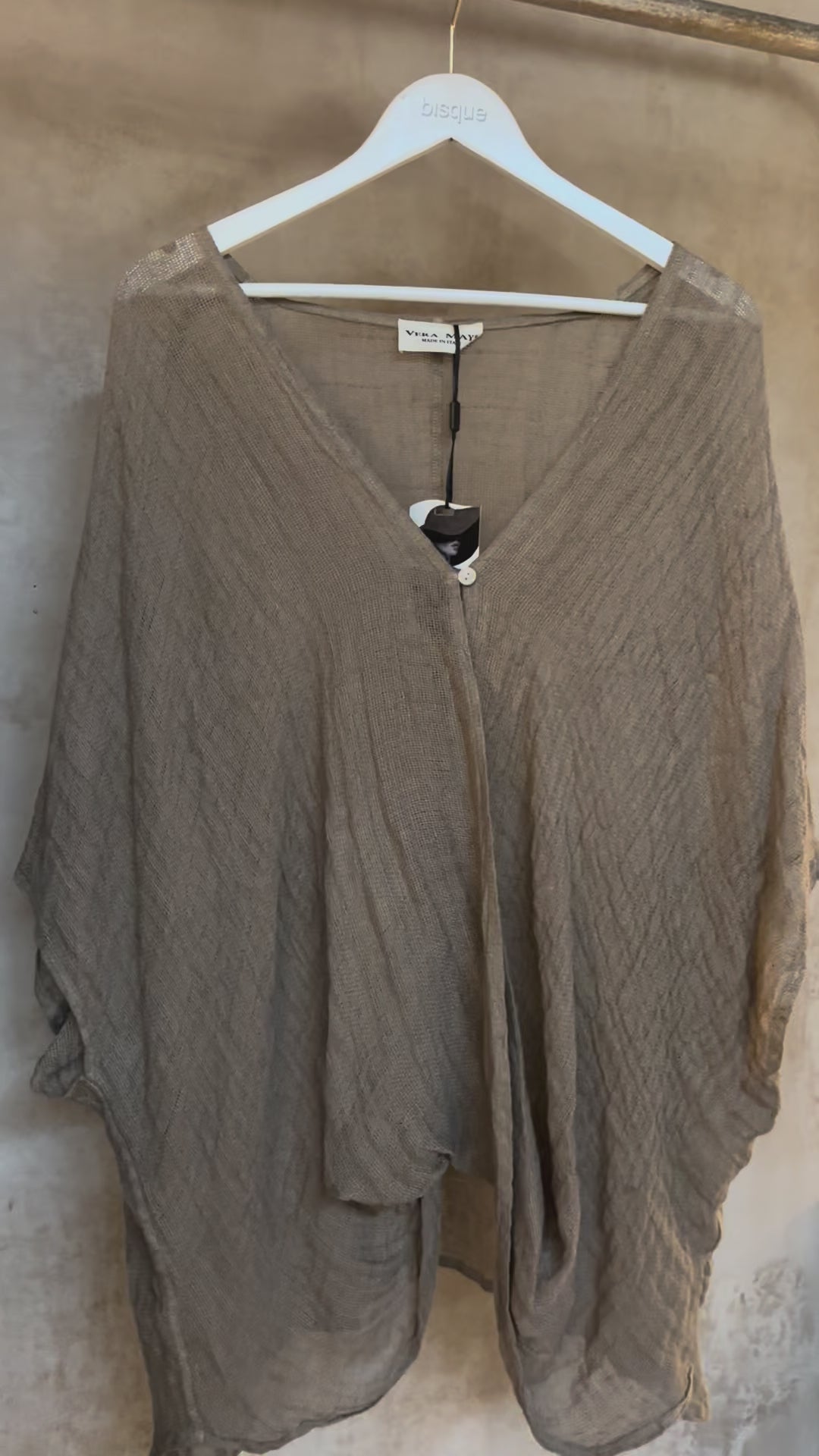 Arielle: Italian Linen Poncho, One Size