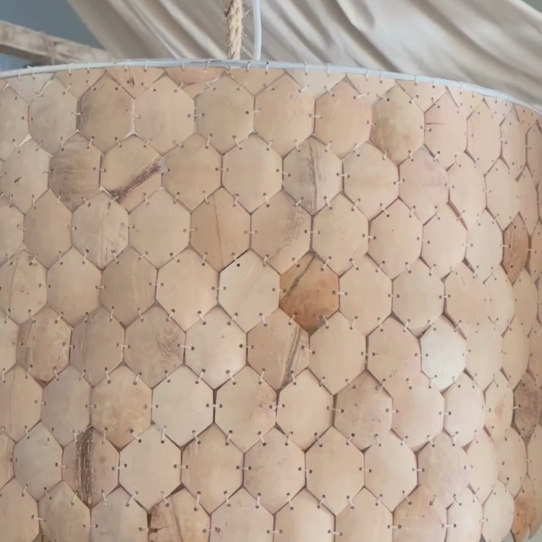 Epeli : Coconut Shell 2 Tiered Pendant Light.