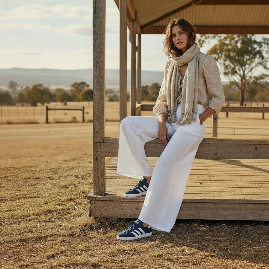 Italian Linen : Renata : Wide Leg Pants, XS-S : S-M | White
