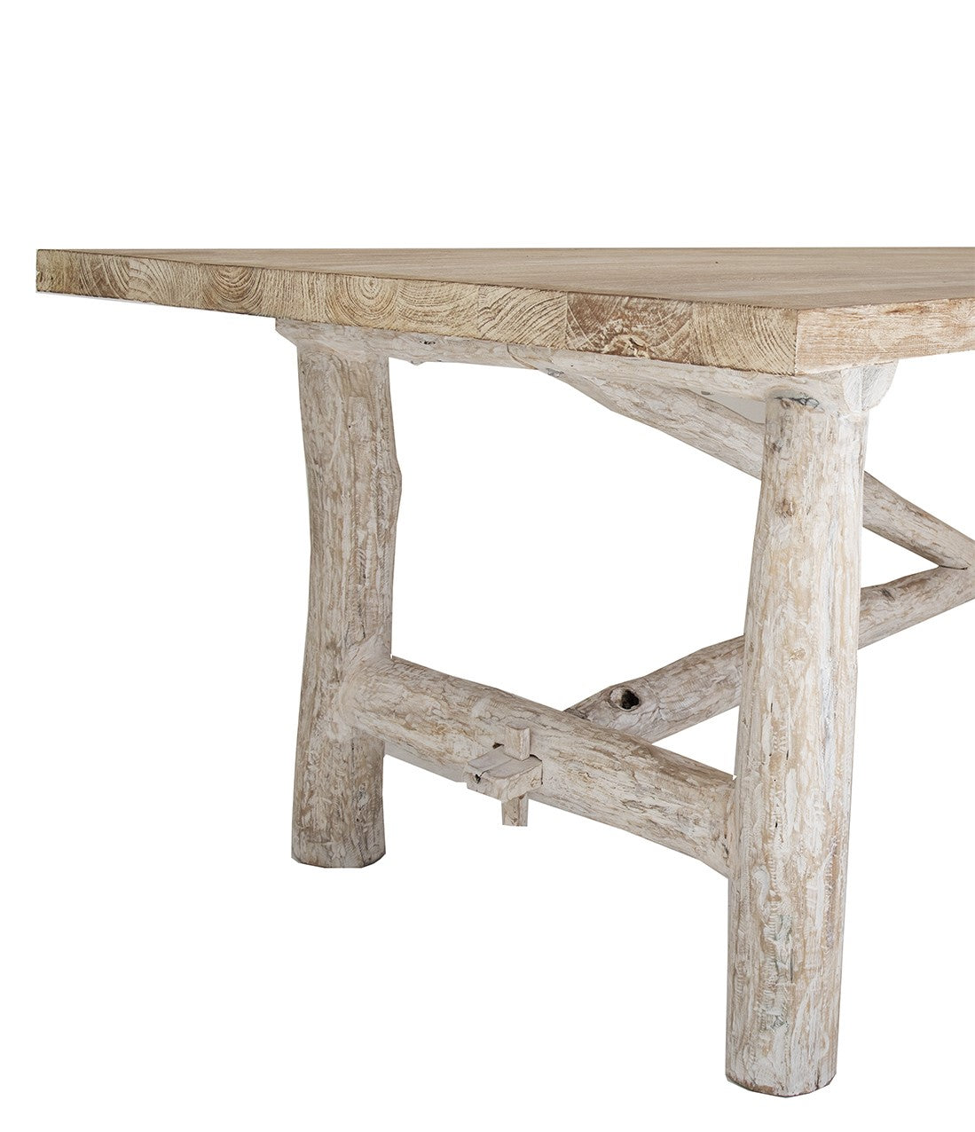 Anyanga : Wooden Log Table, Whitewashed