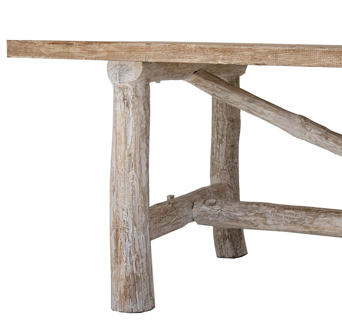 Anyanga : Wooden Log Table, Whitewashed