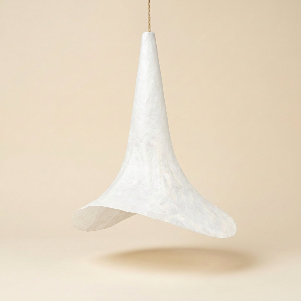 Pendant Light : Tomaso : Tall Cone Fiberglass Pendant Light 60cm Diamx70cm H | White