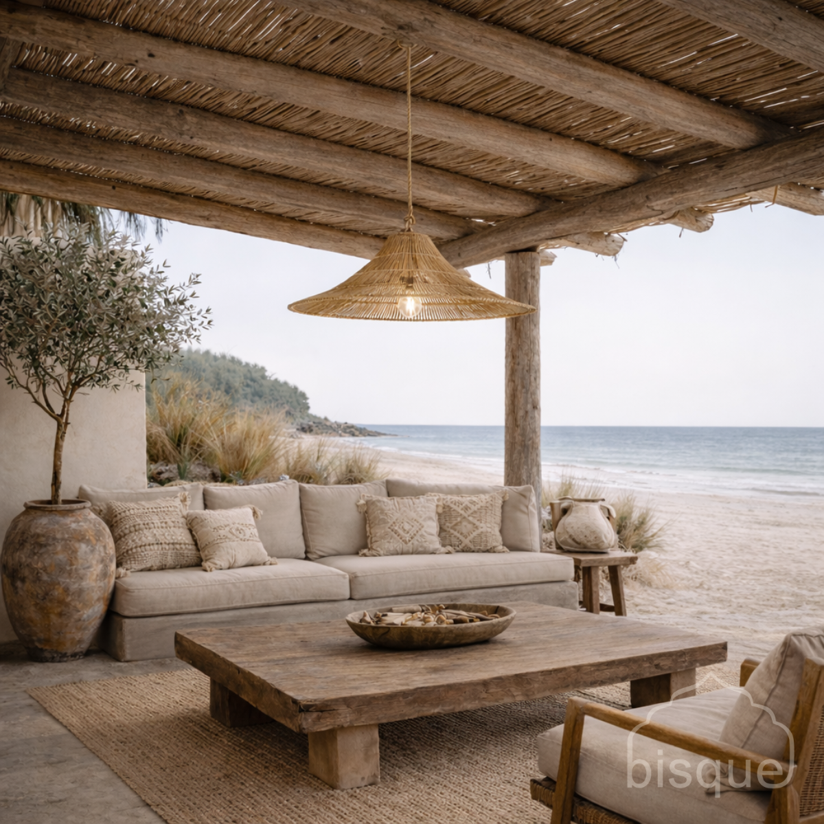 Yao : Rattan Open Cone 81cm Pendant Light