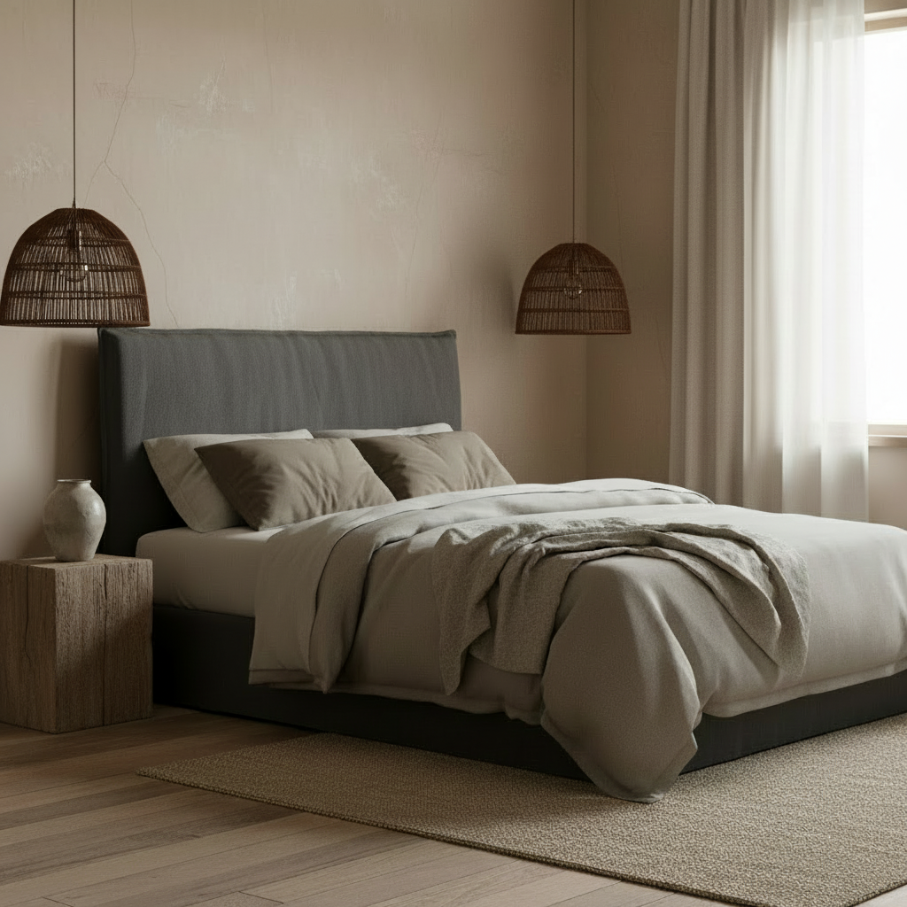 Dark gray fabric panel on a white background