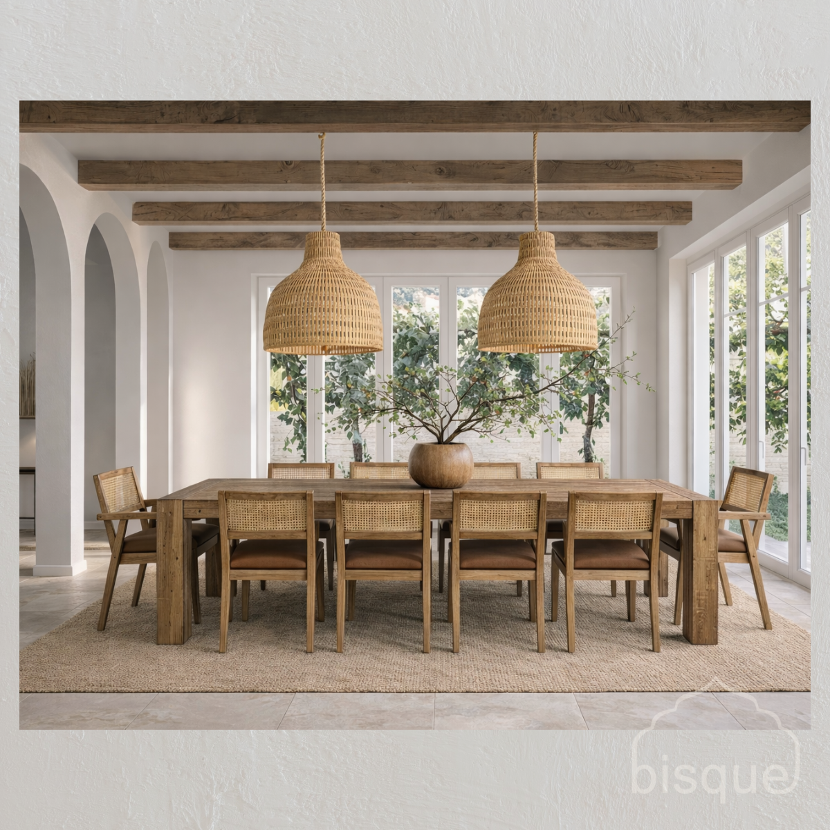 zayn tan leather and rattan modern dining chairs