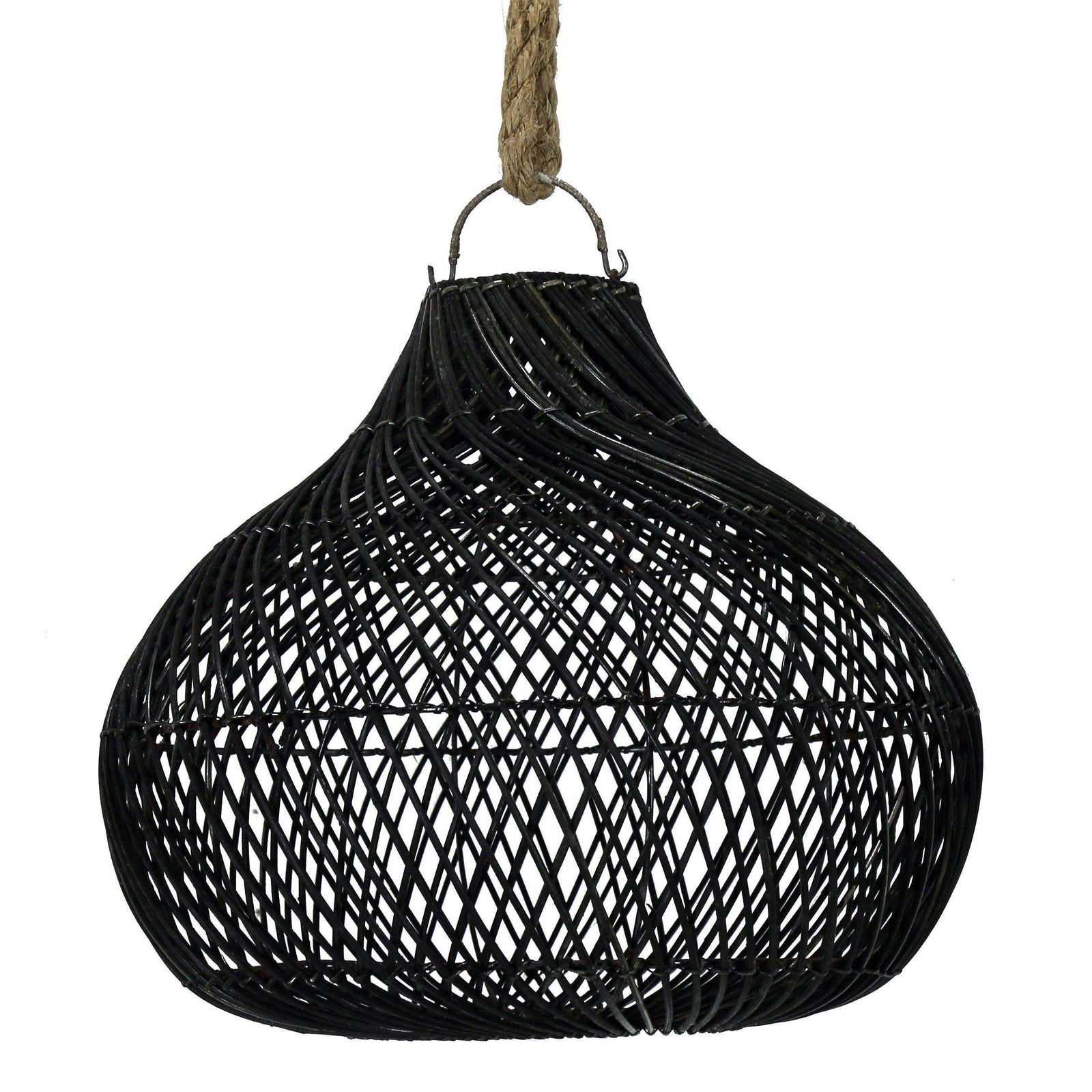 Pendant Light : Pear : Rattan Pendant | Black | OUTLET