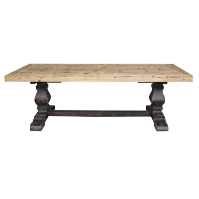 CARVED BLACK LEG DINING TABLE-Default-BisqueTraders