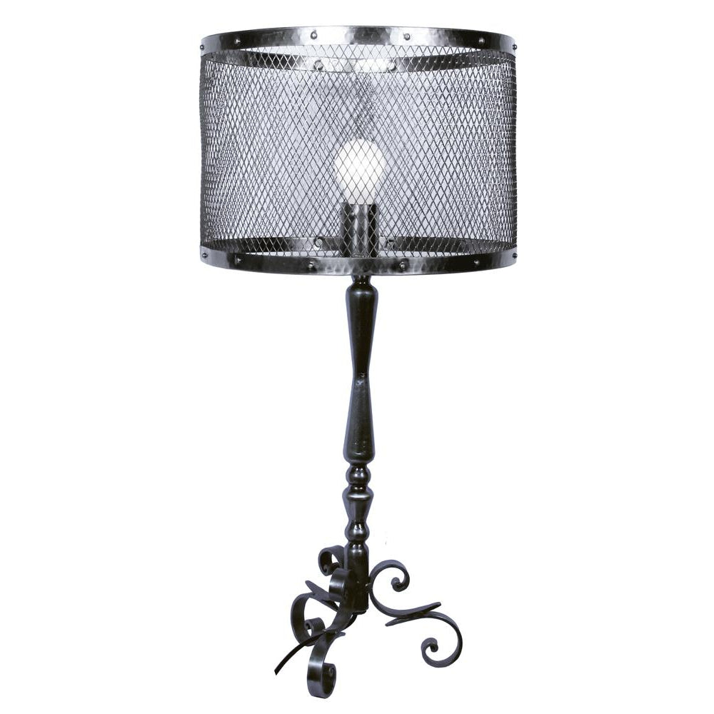 IRON LAMP W/ELECTRICS NICKEL-Default-BisqueTraders