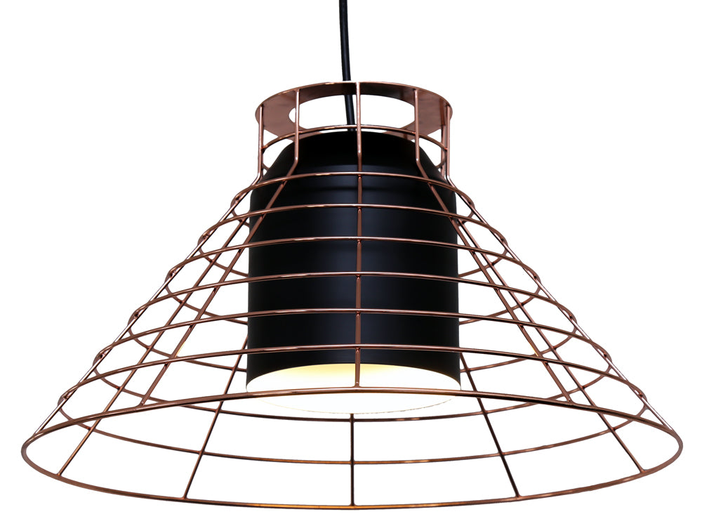 BLACK CAGE PENDANT BLACK/GOLD B